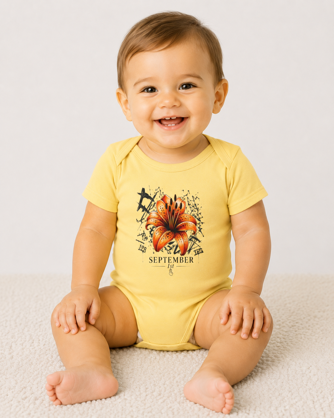 Baby bodysuit "JK birth flowers"