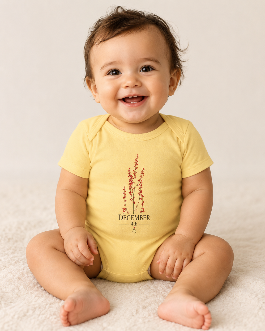 Baby bodysuit "JIN's birth flowers"
