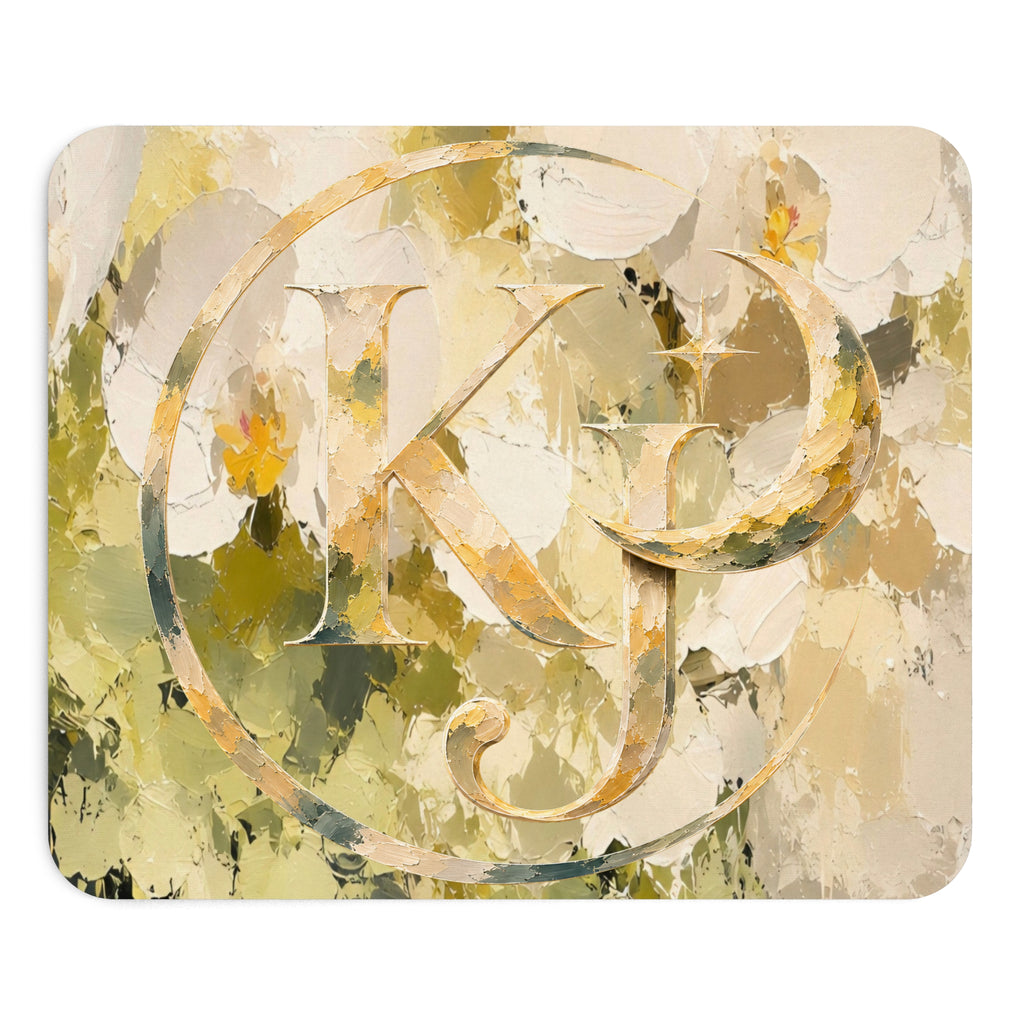 Floral Monogram Mouse Pad —