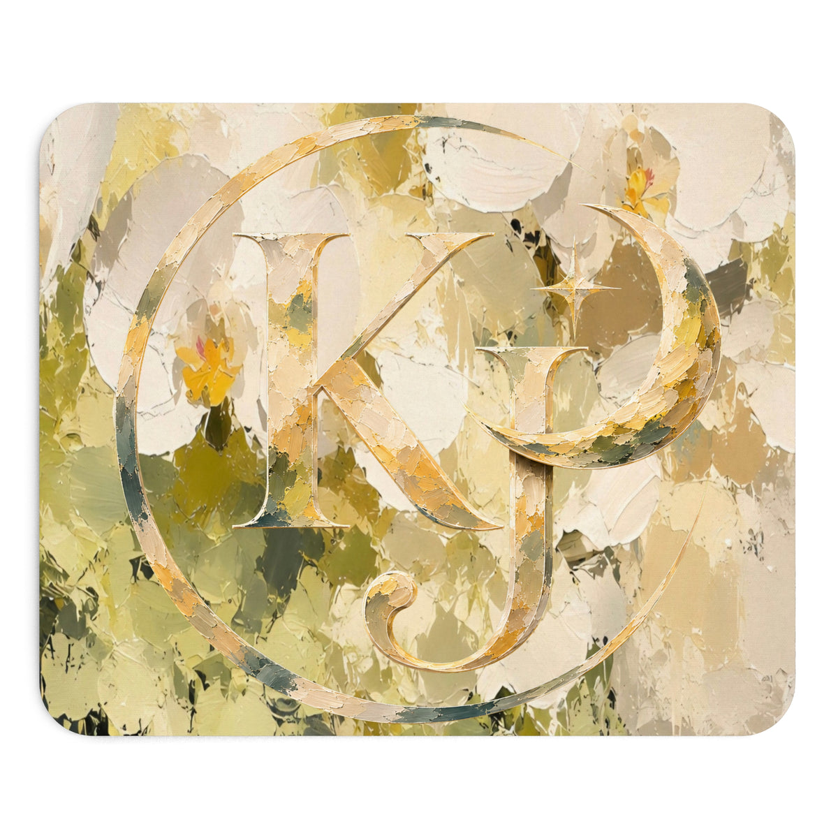 Floral Monogram Mouse Pad —