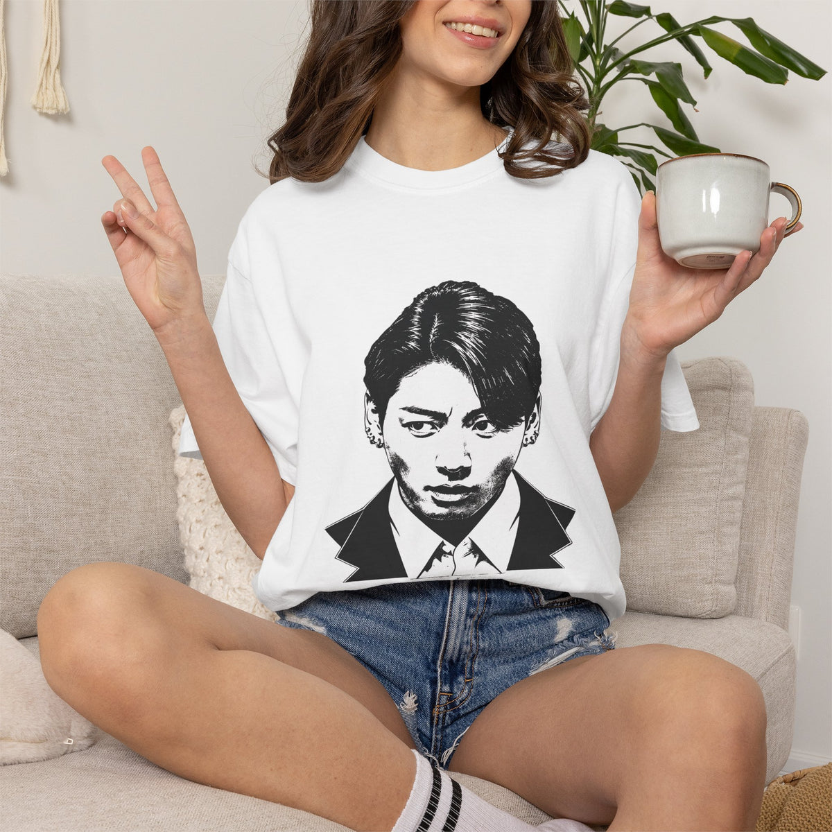Black and white unisex T-shirt. JK "2.0"