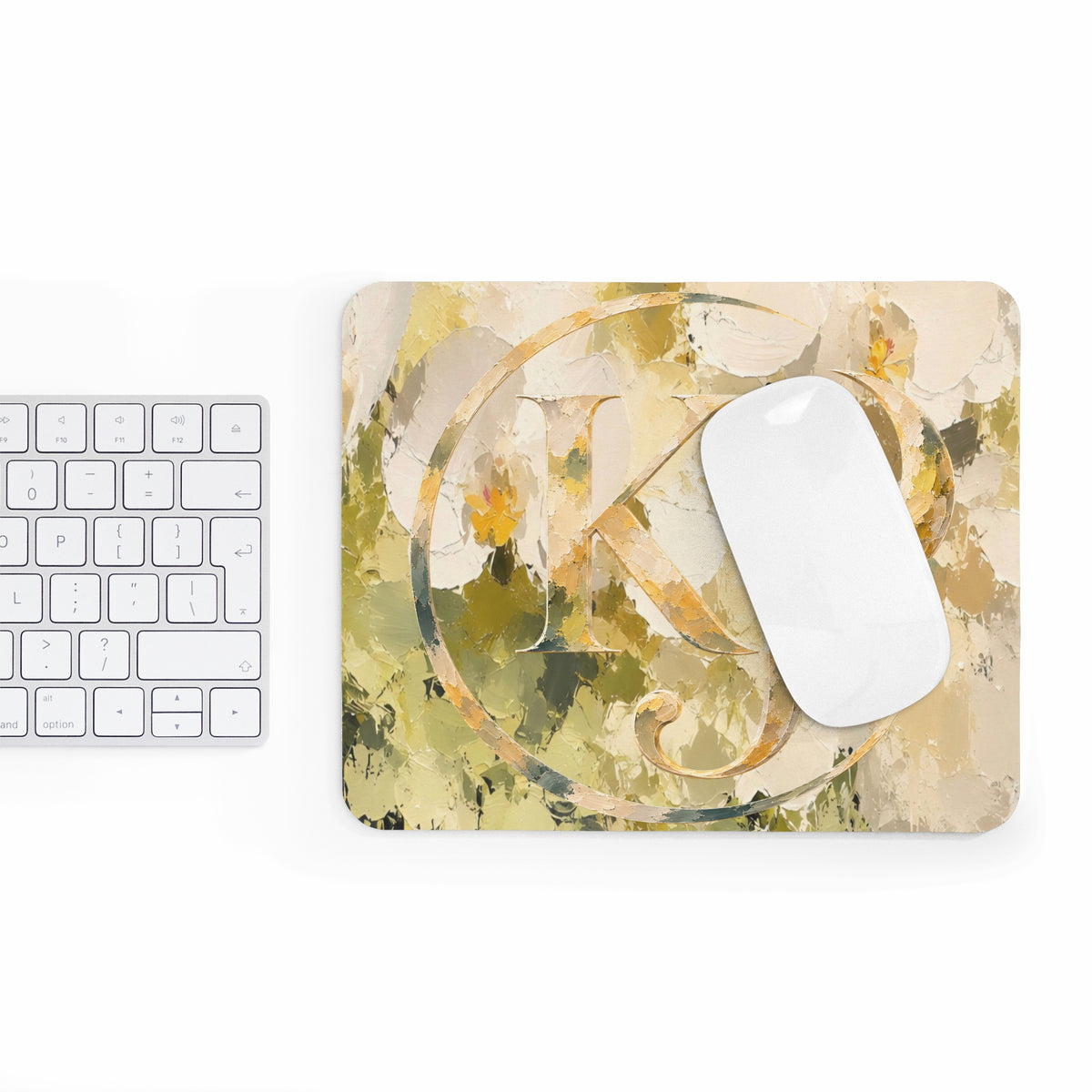 Floral Monogram Mouse Pad —