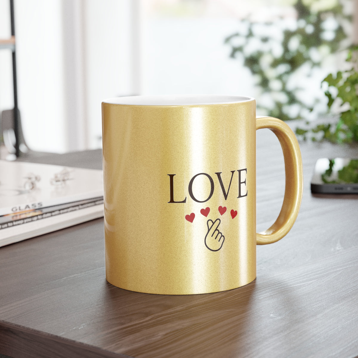Metallic Gold Coffee Cup/JIN birth flowers