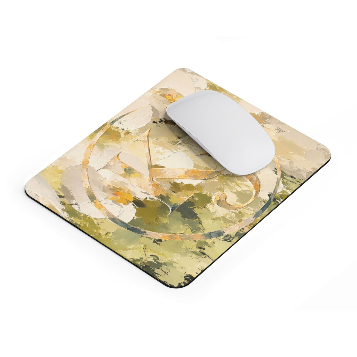 Floral Monogram Mouse Pad —