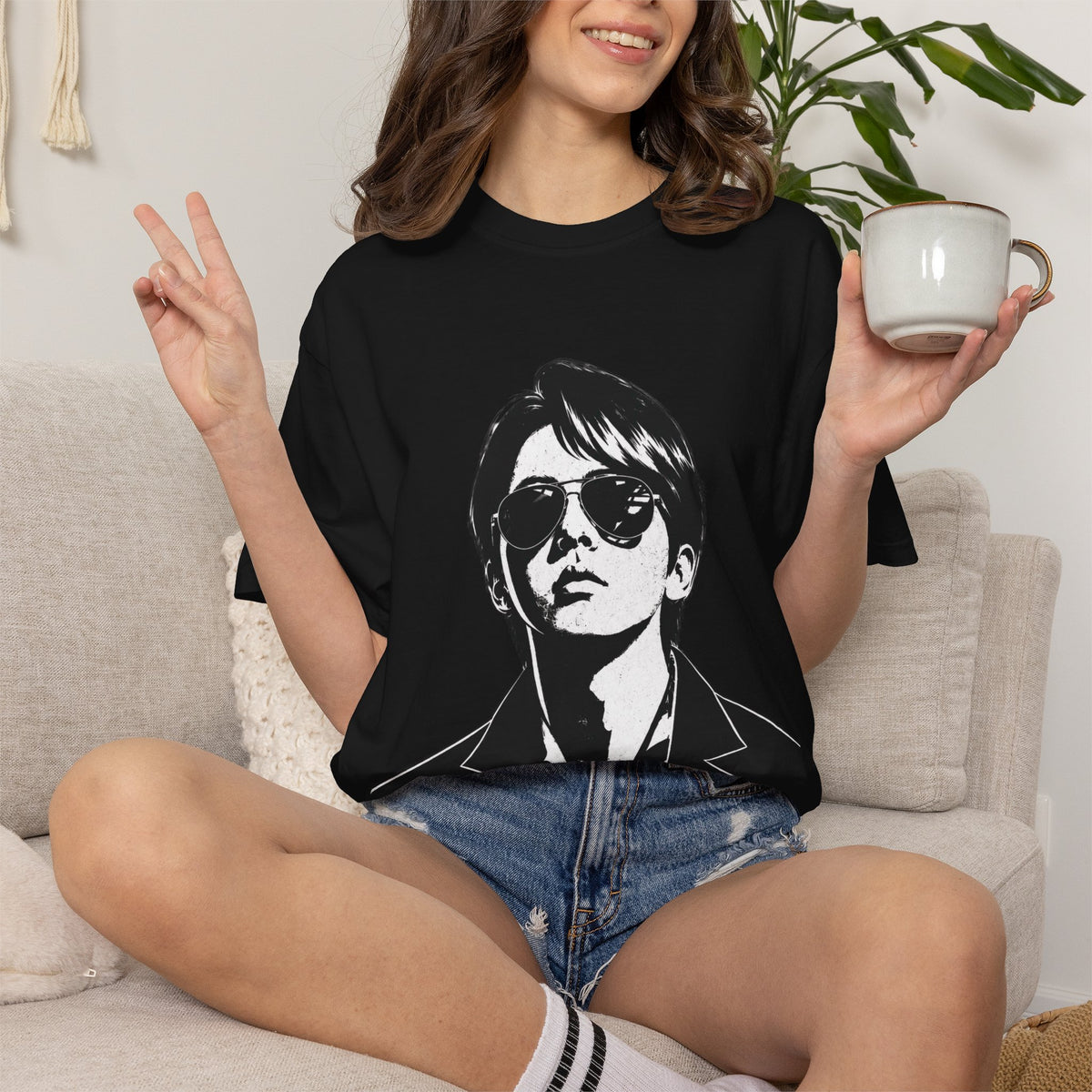 Black and white unisex T-shirt. JIN "2.0"