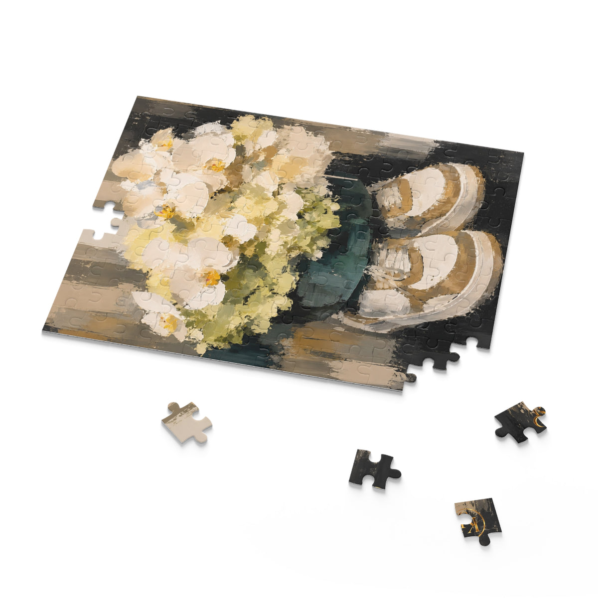 Flowers in sneakers puzzle - 120 pieces