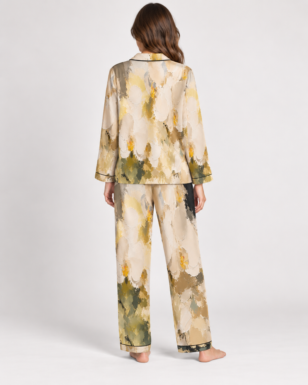 "Flowers in Sneakers" women's satin pajamas